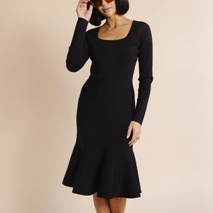 Rachel Parcell stretch-knit-fit-and-flare-dress-black size small